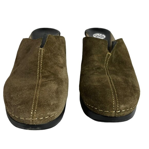 Cole Haan Womens Mules Clogs Leather Suede Khaki Slip On Size 8.5 B - Picture 2 of 13